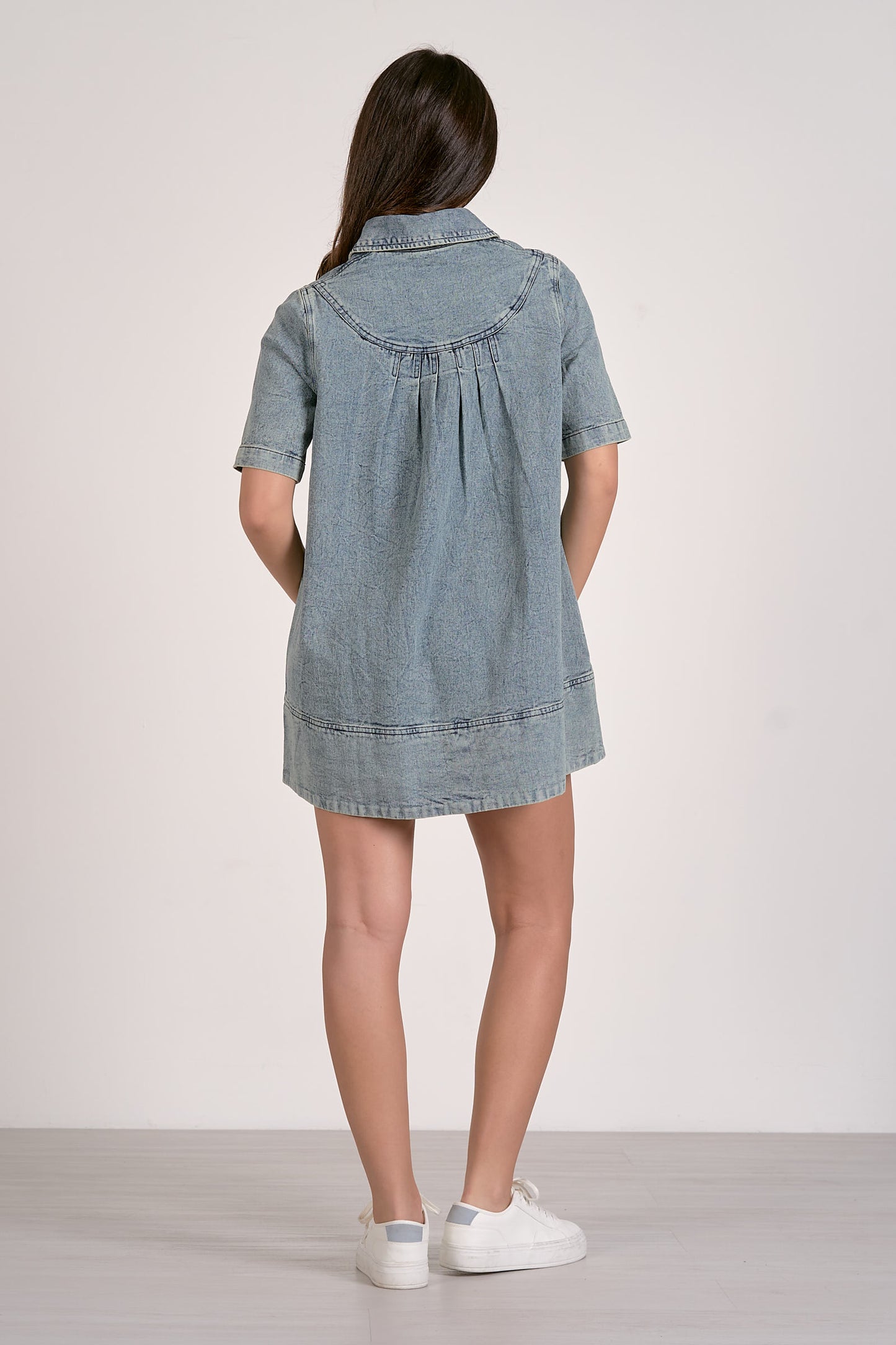 Denim Wash Collared Dress