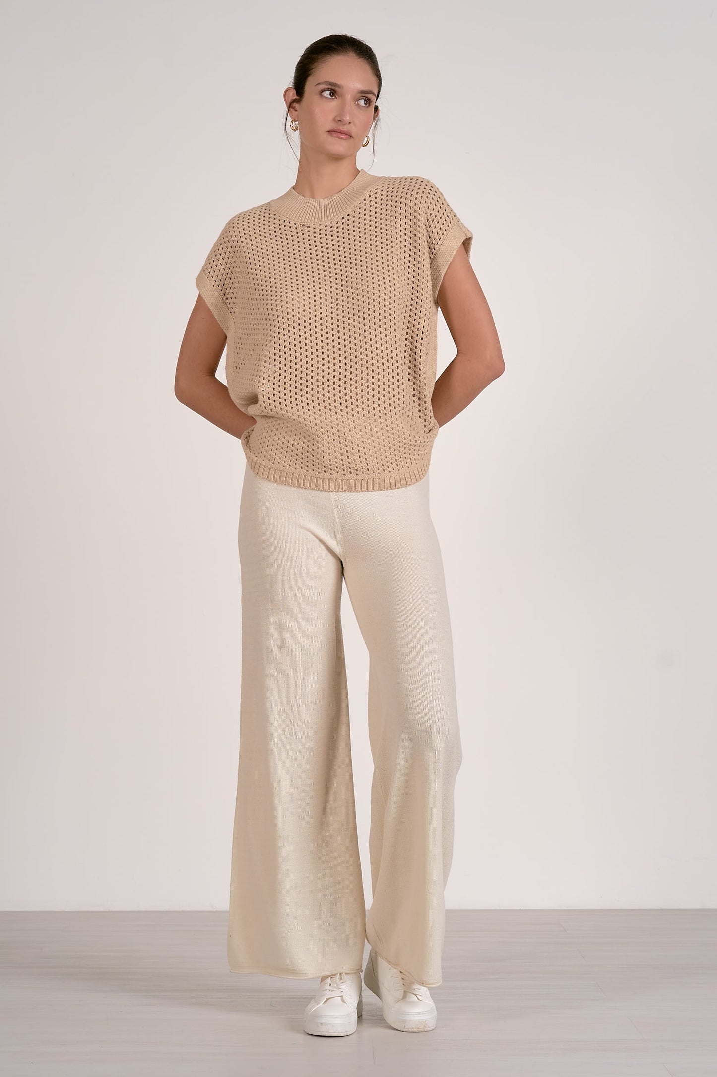 Open Knit Short Sleeve Sweater | 2 Colors Available