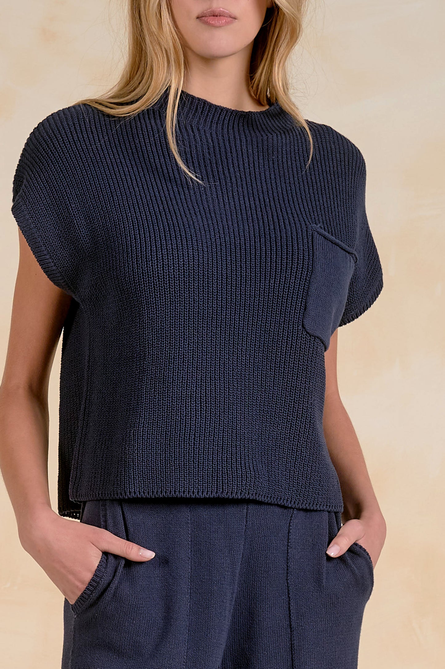 Cap Sleeve Crewneck Sweater