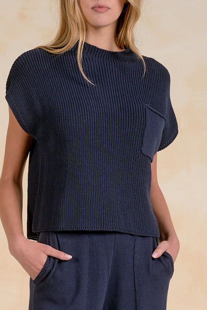Cap Sleeve Crewneck Sweater