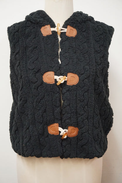 Hooded Front Toggle Closure Vest
